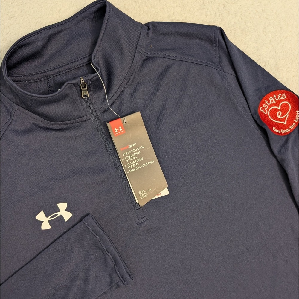 NEW Under‎ Armour L/S 1/4 Zip Pullover Heat Gear Loose Fit Navy Mens Small